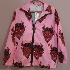 Pink Windbreaker Devil Pattern